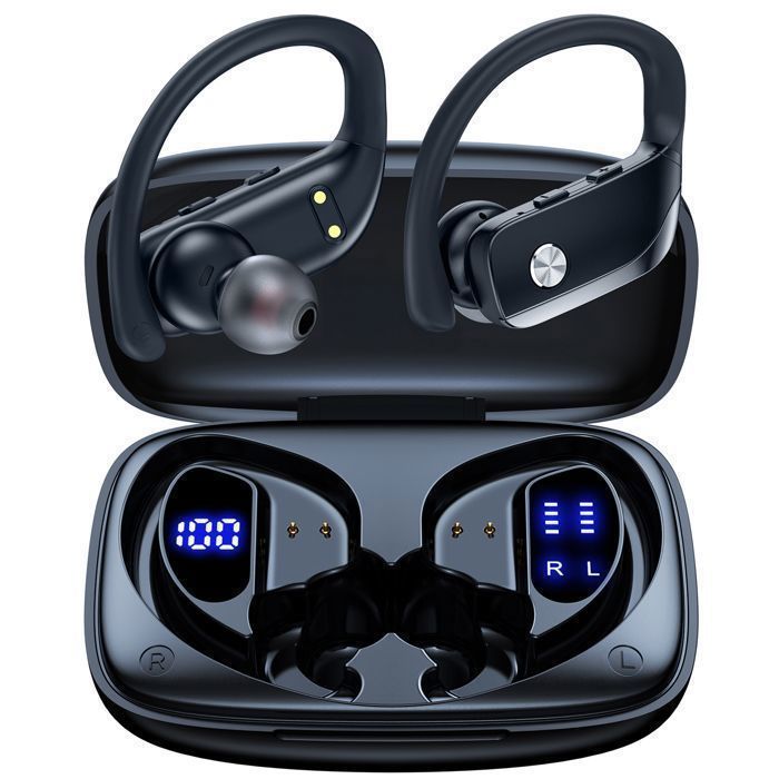 VEATOOL Écouteur Sportif Bluetooth sans Fil Étanche IPX7 Autonomie 48h Son Stéréo Micro Intégré Noir