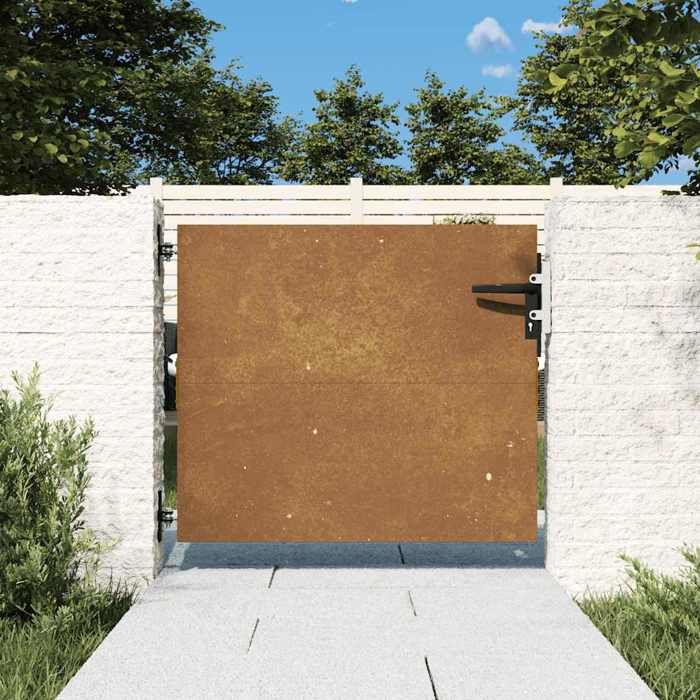 vidaXL Portail de jardin 85x75 cm acier corten 153256