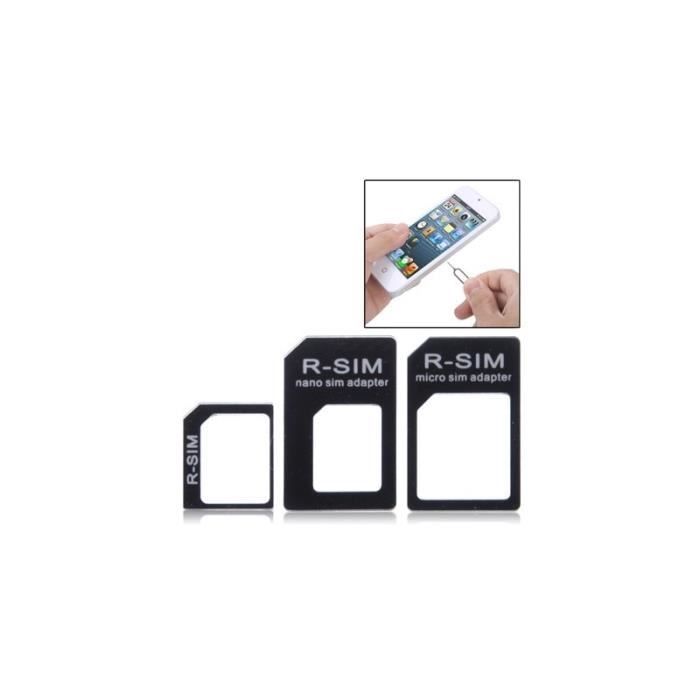 Kit 3 en 1 Adaptateur carte SIM Nano, Micro