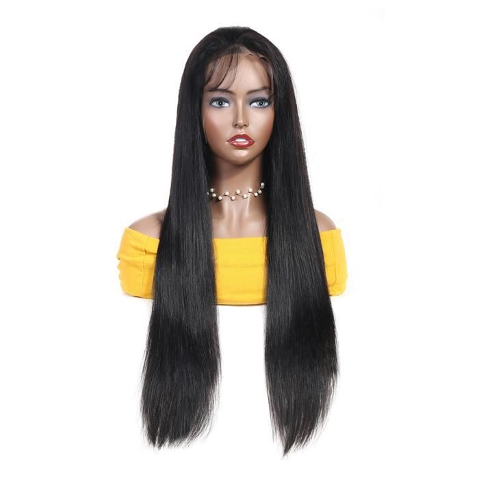22 pouce Perruque Lace Front Wig Lisse Brésilienne Naturelle Remy Cheveux  Humains 180 Densité - Cdiscount Au quotidien