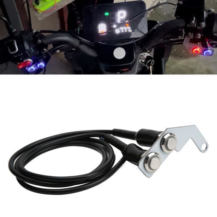 QIL Phare de commutateur de guidon de moto LED avec support en acier  inoxydable pour vélo électrique (lumière bleue à droite) - Cdiscount Auto