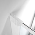 Pare baignoire pivotant, 114 x 140 cm, 2 volets, Écran Komfort Express-Plus Schulte, profilé blanc, décor rayures horizontales-1