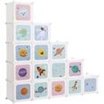 SONGMICS Armoires Etagères Plastiques 15 ou16 Cubes, Meubles de Rangement, Blanc LPC902W-1