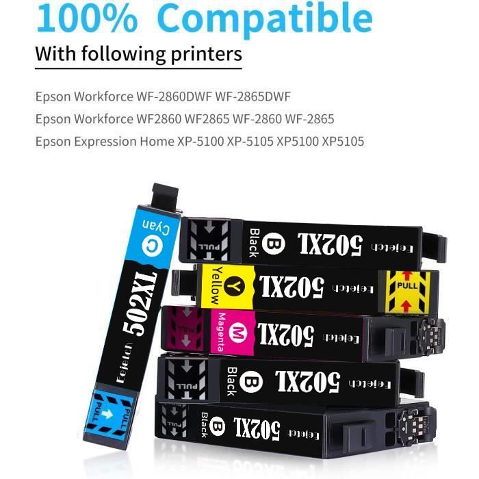 Pack de 12 cartouches d'encre Epson 502 XL pour XP-5100/5105 et  WF-2860/2865/2880/2885 - Sizzler