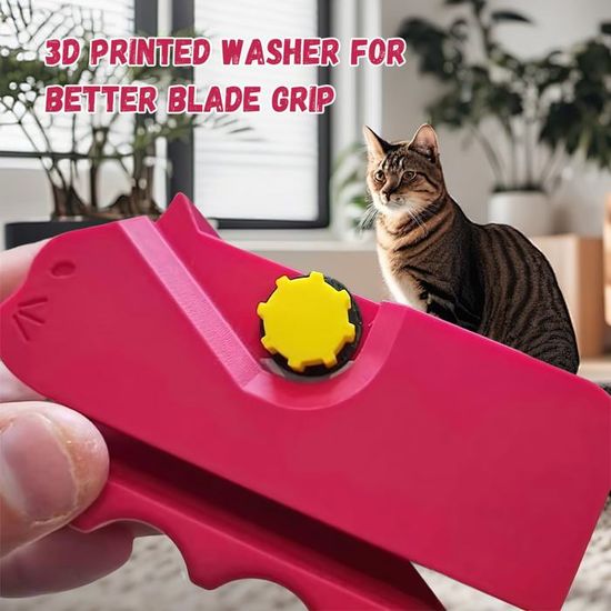 Machine à Découper Le Carton Pour Griffoir Chat – 2 Pièces Noire Et Bleue, Lame Cachée, Design Chat Mignon