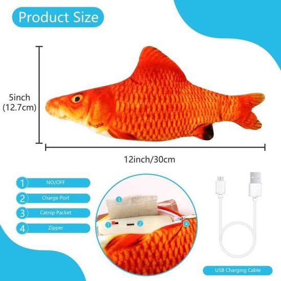 Jouet Chat Jouets Poisson Electronique Simulation Realiste Jouet Pour Chat Poisson Qui Bouge Jouet Chaton Rechargeable Usb Avec 2 Achat Vente Chatiere Trappe Jouet Chat Jouets Poisson Cdiscount