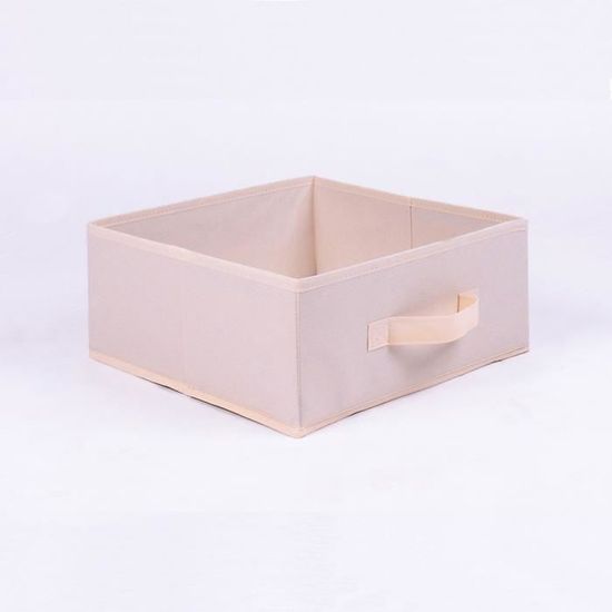 Lot De 2 Tiroirs De Rangement Intisse Pliable 28 Cm Beige Lin
