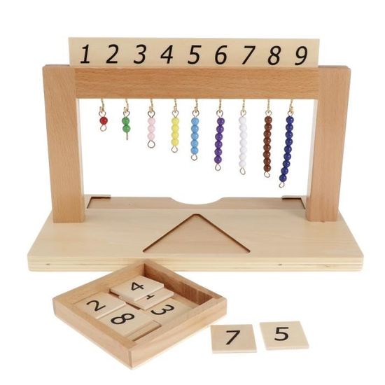 Montessori Calcul 1-9 Perles Barre Jouet Pédagogique en Bois
