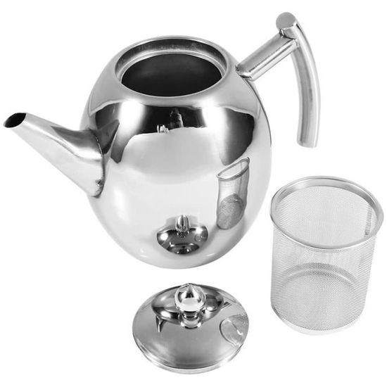 1500ml Récipient de bouilloire d'eau théière filtre à mailles démontable en acier inoxydable - Electroménager