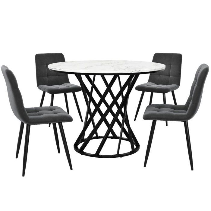 H.J WeDoo Lot de 4 Chaises Salle à Manger Moderne, Coque en Plastique