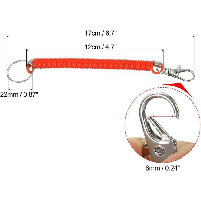 Porte-clés En Spirale Extensible, Corde à Ressort élastique, Mousqueton En Métal Pour L'extérieur, Crochet De Fermoir Pour Cordon De Téléphone Anti-perte, 11/18CM, 1 Pièce