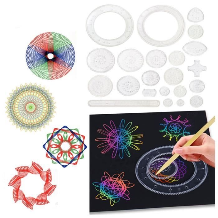 SevenMye Kit De Dessin Spirographe 48 Pièces - Idéal Pour Créativité Et Art Des Enfants