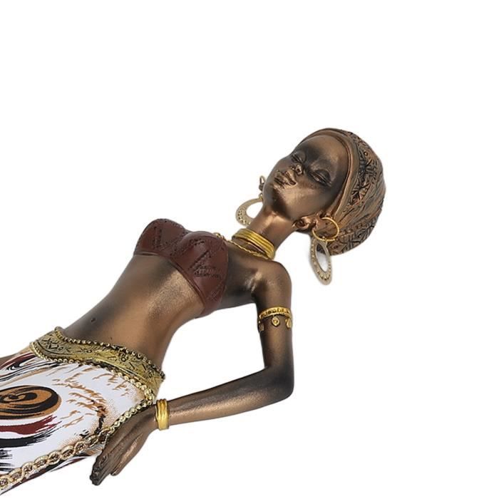 Statue Africaine Femme Tribale En Résine - Sculpture Décorative Colorée Pour Maison, Salon & Collection Art Ethnique