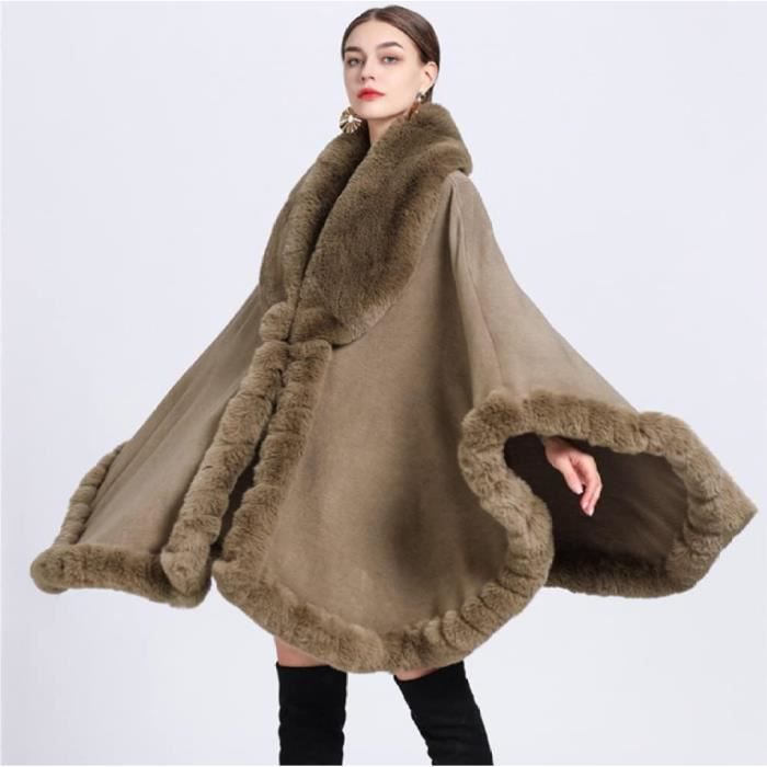 Manteau cape longue femme store hiver