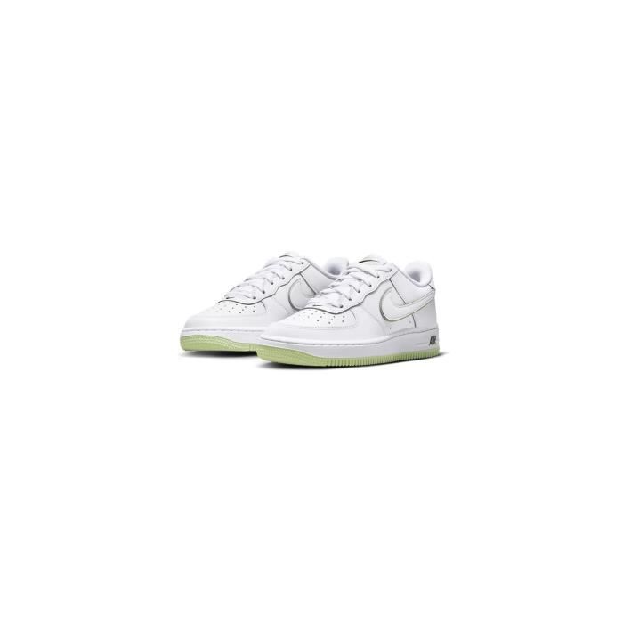Basket Nike AIR FORCE 1 Junior Mixte Blanc Vert Cuir