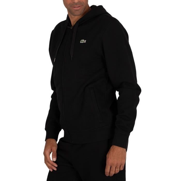 Lacoste Sport Sweatshirt a capuche leger bi matiere Noir Cdiscount Pret a Porter