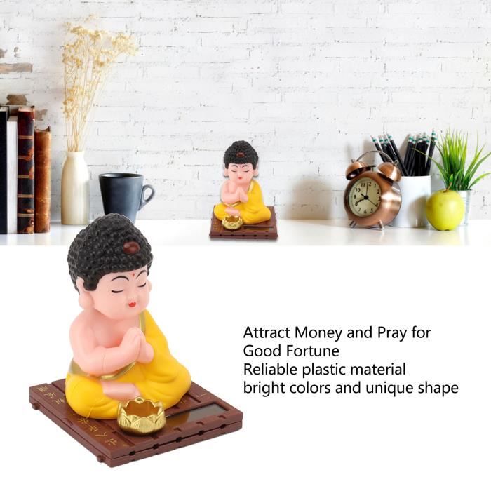 Figurine - SONEW - Bouddha Hochant la Tête - Énergie Solaire - Couleurs
