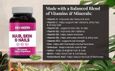 Vitamines pour les cheveux, la peau et les ongles - Supplément végétalien de biotine pour femmes et hommes - par Hexagon - 60-2