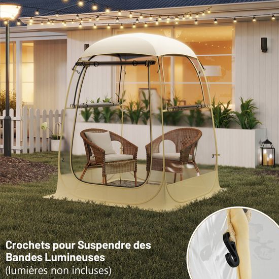 GOPLUS Tente Transparente Pliable Avec Toit Résistant Aux