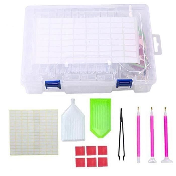 KAKOO 3 Pcs Boîte De Rangement Bijoux, Kit De Boîte Broderie Diamant En