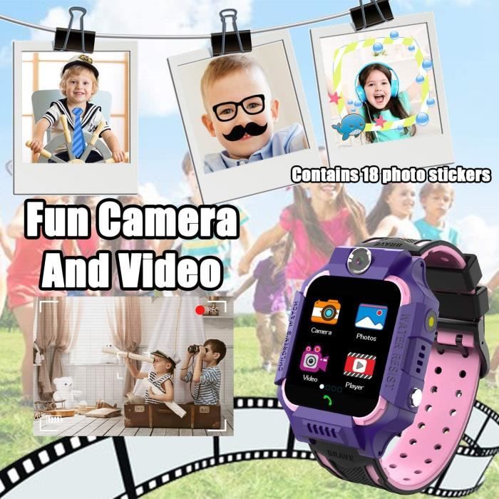 Puhiuyoi GPS Montre Connectée Enfant, Conversation Bidirectionnelle Montre Intelligente Enfants Avec IP68 Résistant, Appel SOS, Voice Chat, Jeu, Caméra, Cadeaux Pour Garçons Et Filles 4-12 Ans