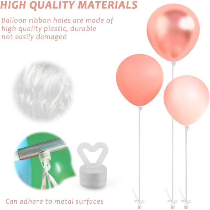 100 Pièces Fermetures De Ballons, Ruban Ballon, Réutilisable Poids Ballon  Helium, Convient Pour Les Fêtes, Anniversaires, Ca[J14327]