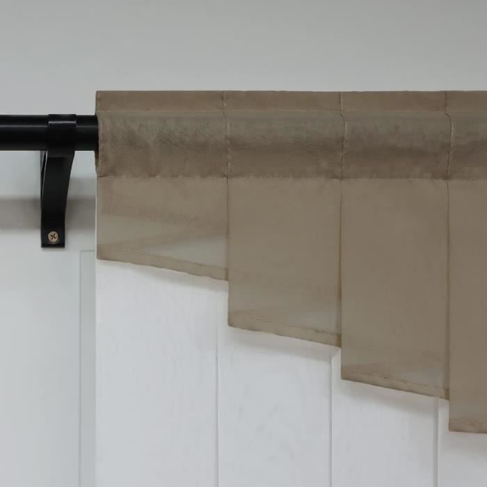Store Romain Plissé Transparent Joyswahl 60x155cm Sable - Rideau Fenêtre Cuisine Salle De Bain