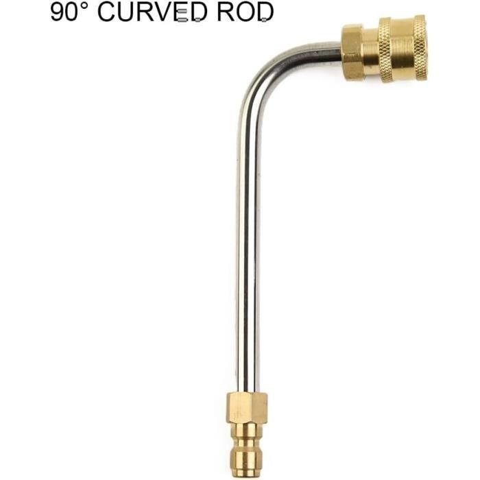 Rallonge Pour Nettoyeur Haute Pression – Raccord Rapide M22, Tige Incurvée – Buse Jet Plat 25° – En Cuivre Et Acier Inoxydable