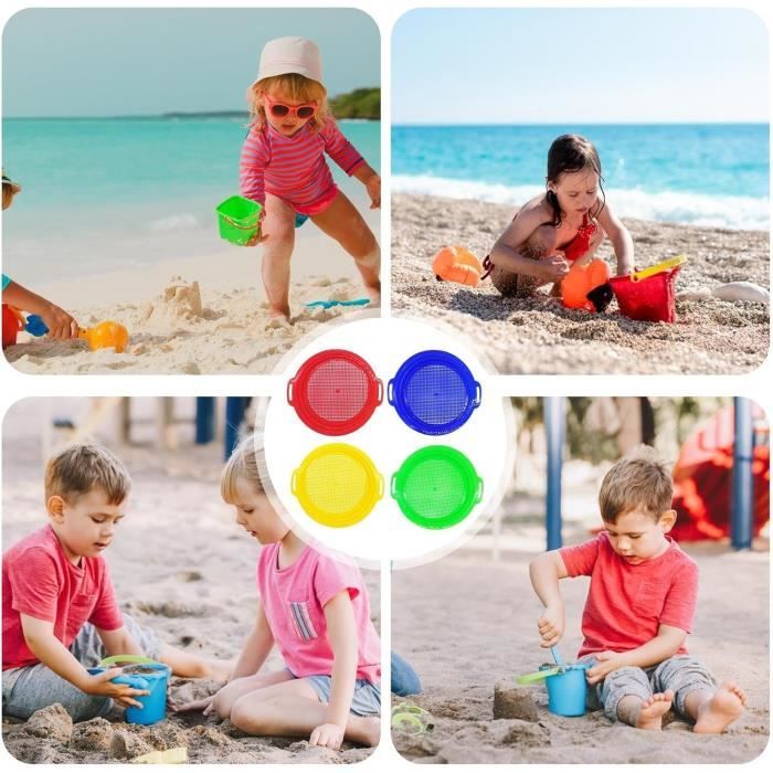 Lot De 4 Tamis à Sable De Plage - Ensemble Jouets Plage Pour Enfants Et Famille - Tamis Pour Creuser Et Filtrer