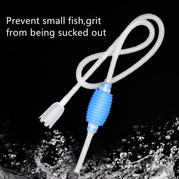 Siphon Pour Aquarium Avec Tuyau De 2 M - Tube D'entrée Extensible Jusqu'à 63 Cm - Pour Changement D'eau Et Nettoyage Du Gravier