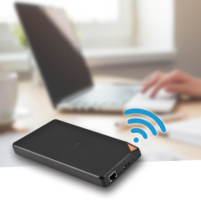 SSK Portable Disque Dur Externe sans Fil 1To Personal Cloud Smart Storage,  avec Point d'accès Wi-FI Propre, Sauvegarde Automatique, téléphone