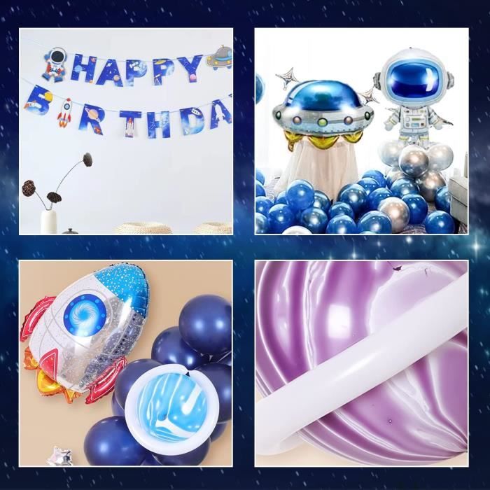 XIAQICA 10 Pcs Décorations Gâteau Thème Espace Astronaute – Planètes, Astronautes & Joyeux Anniversaire, Toppers Pour Anniversaire Enfant