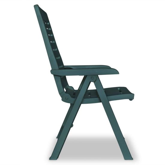 Lot De 2 Chaises De Jardin Pliables En Plastique Vert - Résistantes Intempéries - 44x41x78 Cm