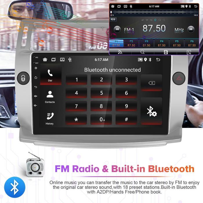 9.7 Pouces Android 13 Autoradio Pour Toyota Verso 2004-2009 (2G+32G )Tesla Style Carplay écran