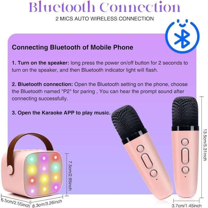 Machine de karaoké pour enfants - MARSEE - Haut-parleur Bluetooth Portable  - 4 sons magiques - Blanc - Cdiscount Jeux - Jouets