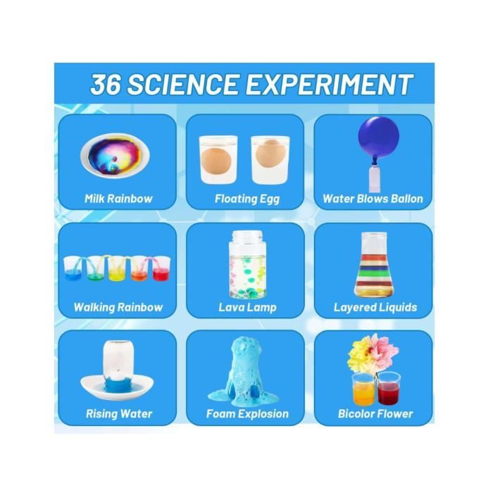 Jeux de Scientifique de 48 Expériences pour Enfants de 4-10 Ans