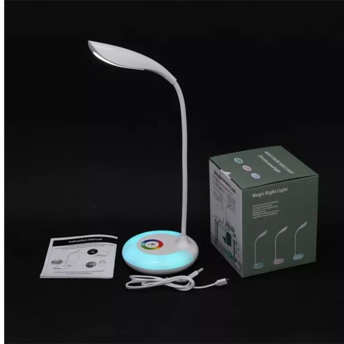Lampe LED RGB sans Fil Lampe de Bureau Tactile Bras Flexible Veilleuse -  Cdiscount Maison