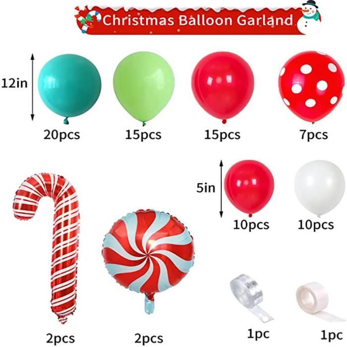 Noël Ballons Bonbon Feuille Ballon Noël Sucré Thème Anniversaire