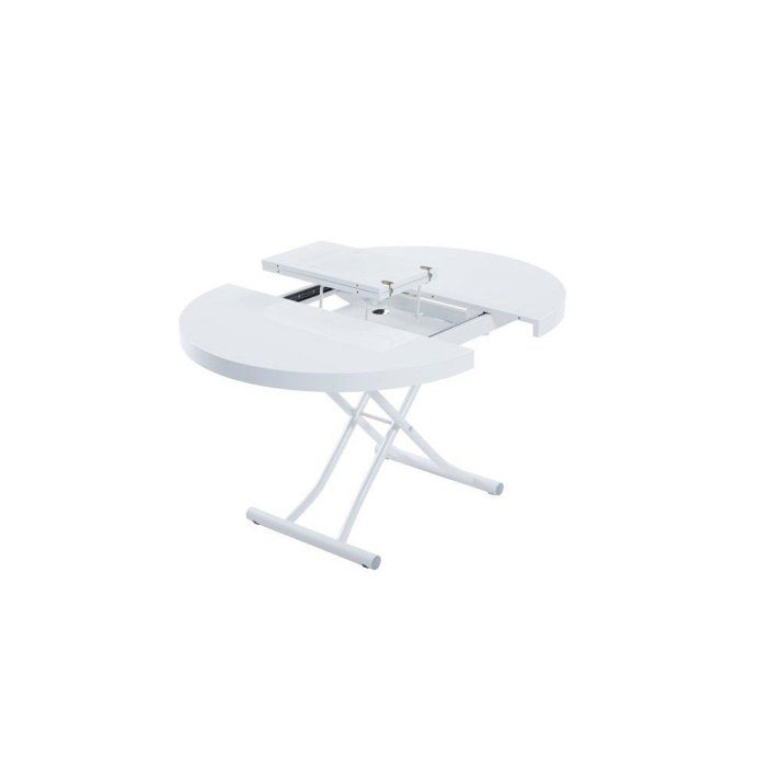 Table Basse Ronde Extérieur Saturnia 70x70x72 Cm Blanche - 100% Fabriquée En Italie