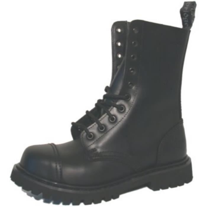 Rangers 10 trous Femme Avec Bout en Metal Coque Knightsbridge Taille 37 Noir Cdiscount Pret a Porter