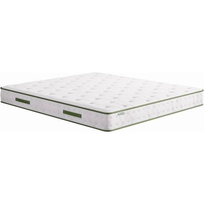 Matelas 90x200 Cm épais 25 Cm - Hybride Mémoire De Forme + Ressorts Ensachés, 8 Zones, Certifié Oeko-Tex