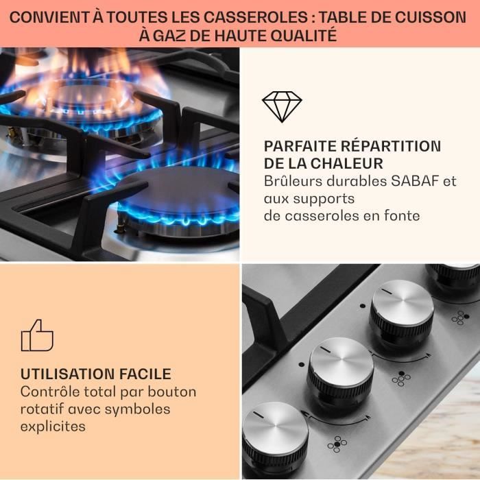 Cuisinière à Gaz Naturel 5 Brûleurs - Portable Avec Étages Et Couvercle, Pour Intérieur/Extérieur