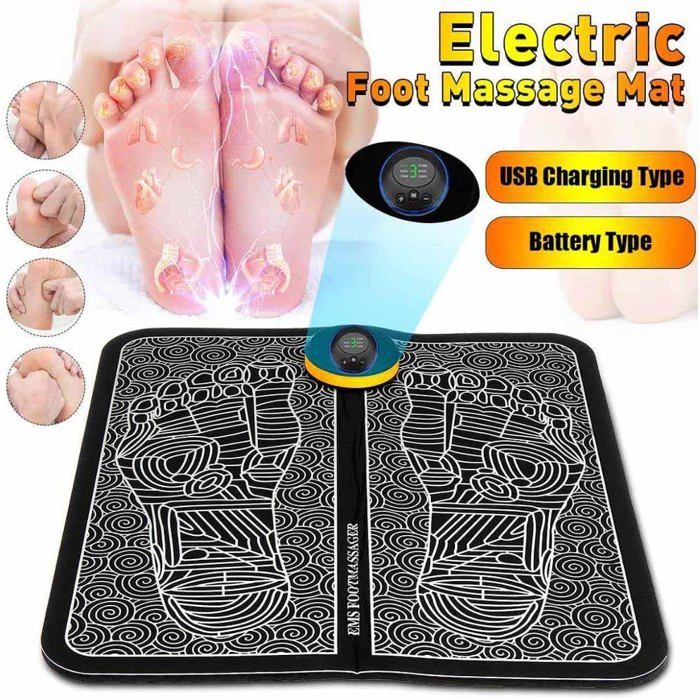 Appareil De Massage Des Pieds électrique FOTOPRO - 8 Modes, 19 Vitesses - Tapis Confortable Noir