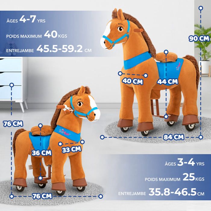 Cheval à Monter avec Roulettes PONYCYCLE Modèle E pour Enfant de