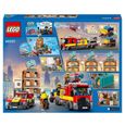 LEGO 60321 City Fire La Brigade des Pompiers, Jouet de Camion, Moto et Remorque, avec Figurine de Chien, Garçons et Filles Dès 7-5