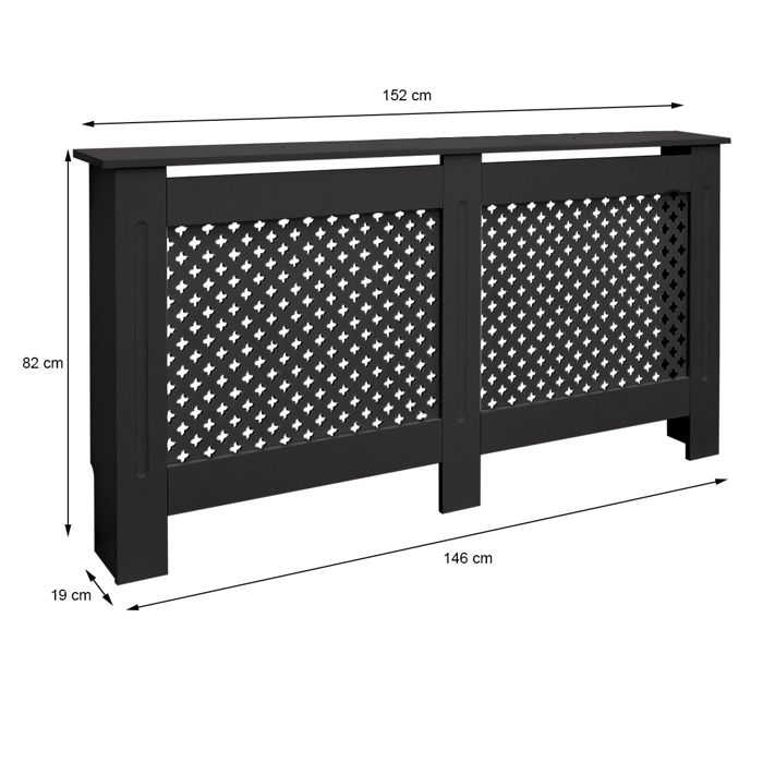 ECD Germany Cache-Radiateur Chauffage Moderne - 152x19x82cm - Noir ...