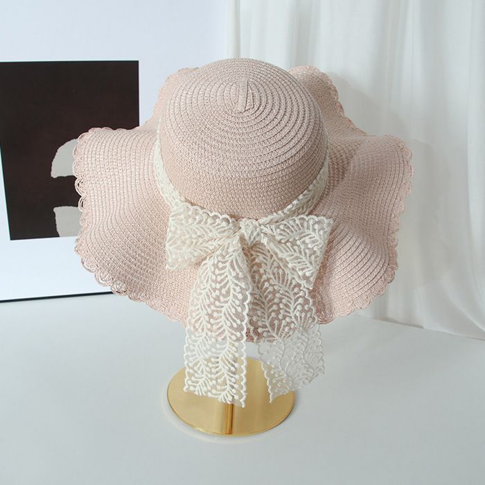 Chapeau D'été à Large Bord Rayé - Pour Enfants, Femmes, Plage, Extérieur - Taille 52 - Polyester - Protection Solaire Décontractée - 5