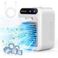 Climatiseur portable mini ventilateur USB 2 vitesses 2 modes atomisation blanc pour maison/bureau/extérieur. Meoiruery