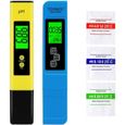 PH Mètre, Mètre PH TDS EC température 4 en 1 Set, Test PH Écran LCD, pour l'eau Potable, Aquariums, Piscines A116-0