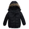 Odziezet Garçon Manteau Blouson Hiver Automne Chaud Capuche Zip Vêtement Enfant Doudoune à Capuche Fourrure Jacket 2-7 Ans, Rouge, 4-5 ans